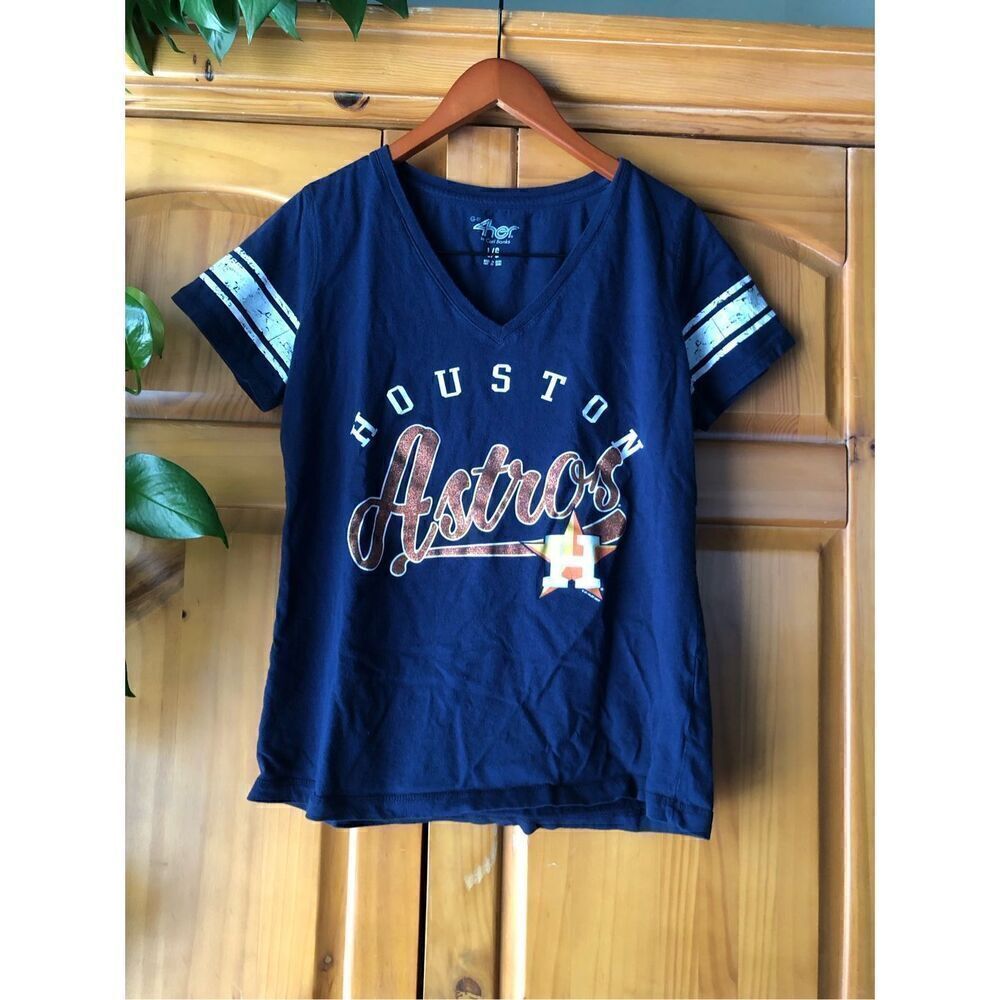 G-III 4her by Carl Banks Women's Houston Astros V-Neck T-Shirt Large